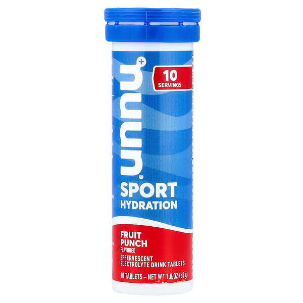 Nuun, Penghidratan Sukan, Minuman Elektrolit Effervescent, Punch Buah-buahan, 10 Tablet