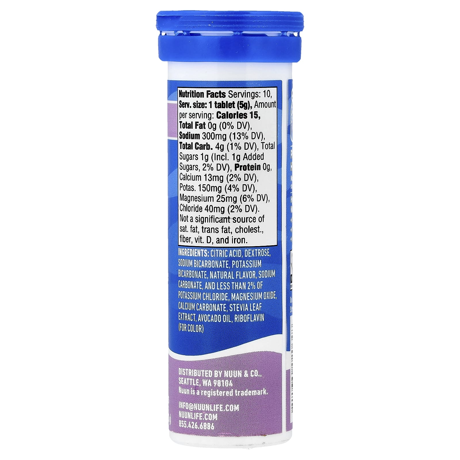 Nuun, 運動補水，泡騰電解質飲品片，葡萄味，10 片