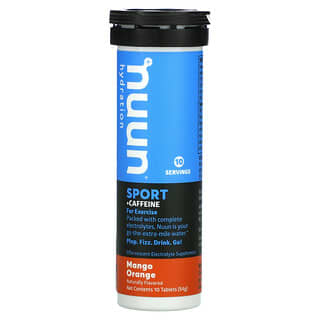 Nuun, Hidratación, Suplemento efervescente con electrolitos, Mango y naranja, 10 comprimidos