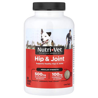 NutriVet, Pinggul & Sendi, Kekuatan Reguler, Untuk Anjing, Hati, 120 Tablet Kunyah