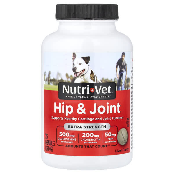 Nutri-Vet, Hip & Joint, For Dogs, Liver, 75 Chewables