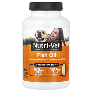 NutriVet, Aceite de pescado, Para perros, 100 cápsulas blandas