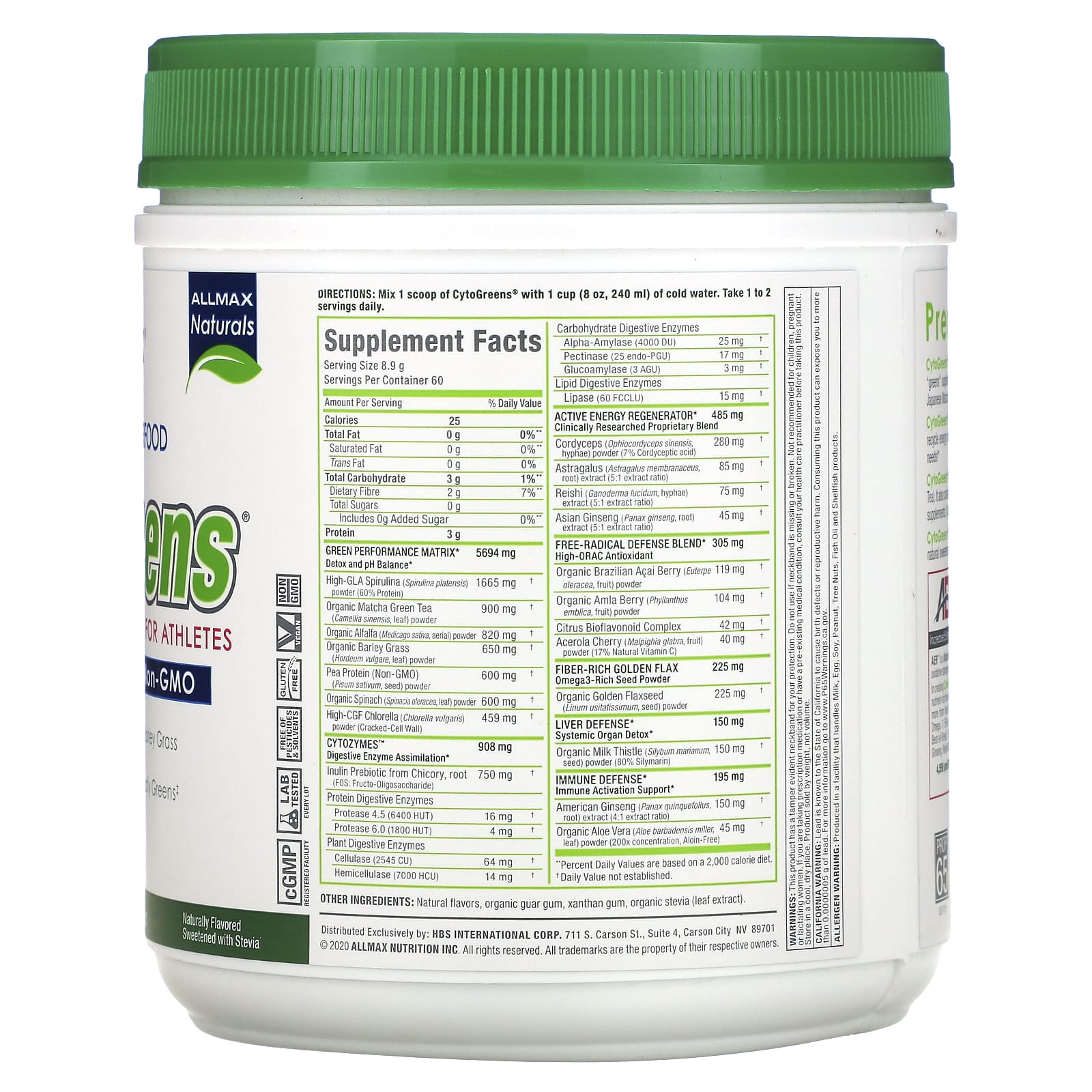 ALLMAX, CytoGreens, Premium Green Superfood for Athletes, Acai Berry