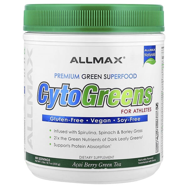 CytoGreens®, Premium Green Superfood For Athletes, Acai Berry Green Tea, 1.2 lbs (535 g)