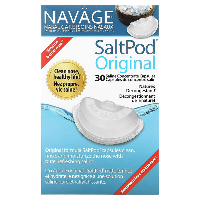 Soin nasal, Irrigation nasale avec solution saline, SaltPod Original, 30  capsules de solution saline concentrée