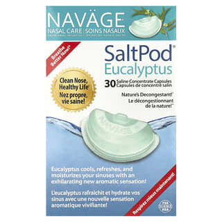 Navage, Cuidado Nasal, Irrigação Nasal com Solução Salina, SaltPod® Eucalipto, 30 Cápsulas de Concentrado Salino