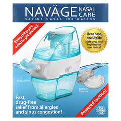  Navage Starter Bundle Nasal Irrigation System - Saline Nasal  Rinse Kit with 1 Nose Cleaner and 30 Salt Pods : Health & Household