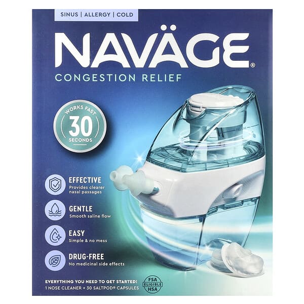 Navage, 비강 케어, 코 클리너 스타터 키트, 키트 1개