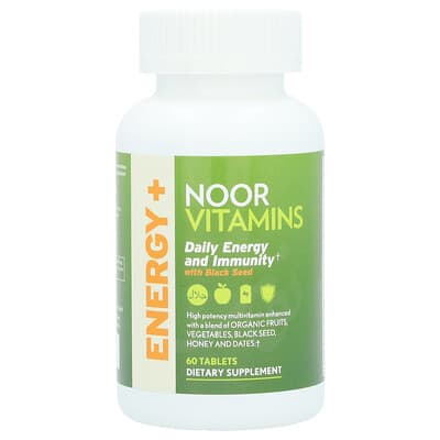 Noor Vitamins, Black Seed Daily Energy and Immune Support Formula, 60 Tablets