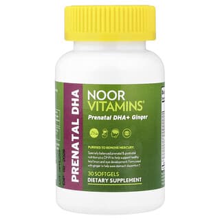 Noor Vitamins, Prenatalny kwas DHA + imbir, 30 kapsułek miękkich