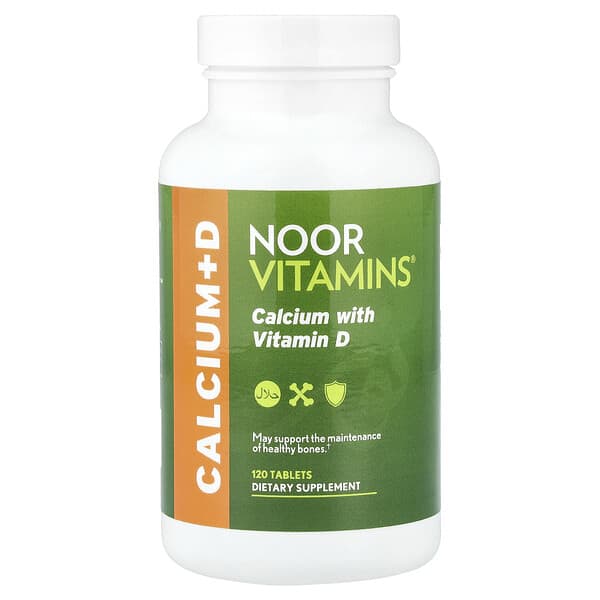 Noor Vitamins, Calcium with Vitamin D, 120 Tablets — product photo 1