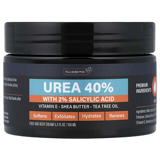 Nuvadermis, Creme para os Pés e Corpo, Ureia 40% com 2% de Ácido Salicílico, 150 ml (5,3 fl oz)