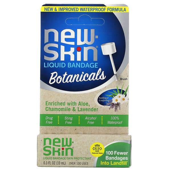 New Skin‏, Liquid Bandage, Skin Protectant, Botanicals, 0.3 fl oz (10 ml)