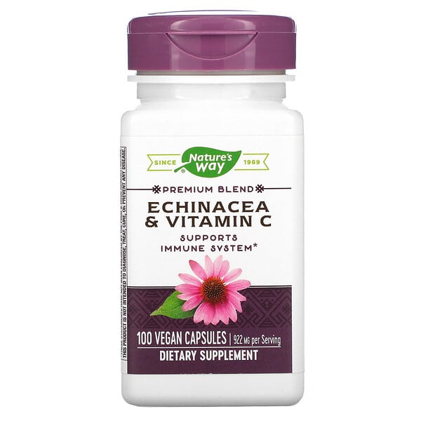 Nature's Way, Echinacea und Vitamin C, 461 mg, 100 vegane Kapseln