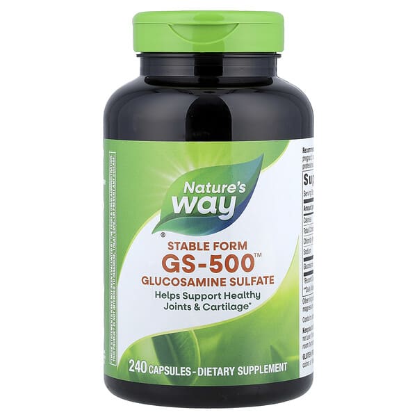 Nature's Way GS-500™ Glucosamine Sulfate, Stable Form, 240 Capsules (0.5 g per Capsule)