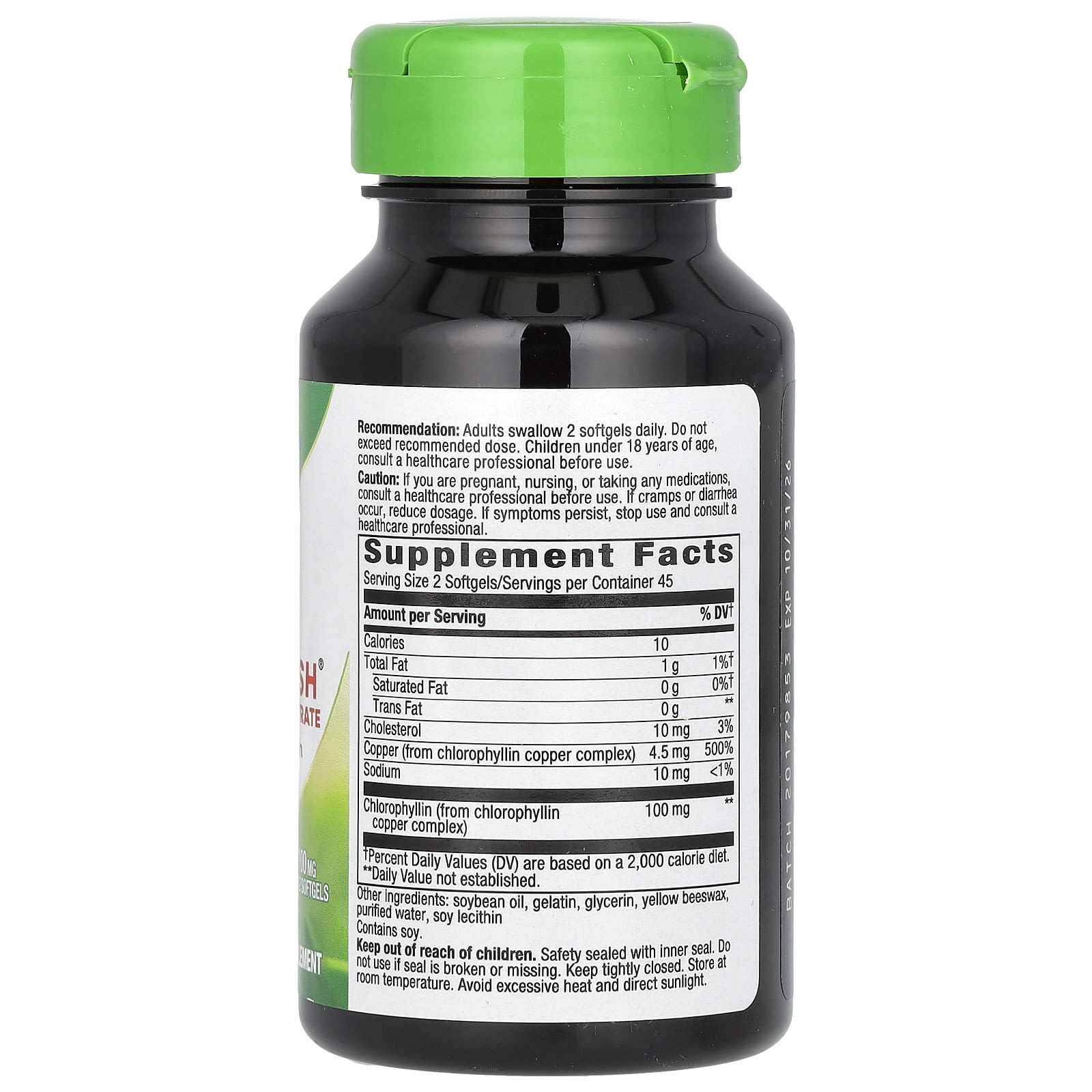 Nature's Way, Chlorofresh, Chlorophyll Concentrate, 100 mg, 90 Softgels ...