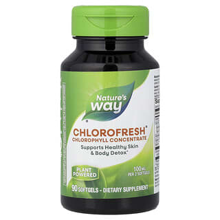 Nature's Way, Chlorofresh, Klorofil Pekat, 90 Softgels (50 mg setiap Softgel)