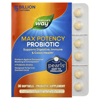 Nature's Way, Pearls®, Probiotic, Max Potency, 5 Billion CFU, 30 Softgels