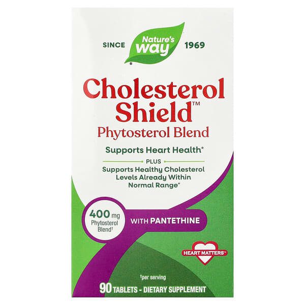Nature's Way, Cholesterol Shield™, Mistura de Fitosterol, 90 Comprimidos