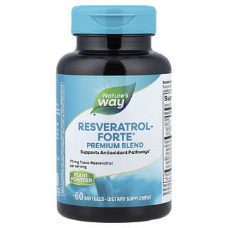 Nature's Way, Resveratrol Forte®（レスベラトロールフォルテ）、プレミアムブレンド、ソフトジェル60粒