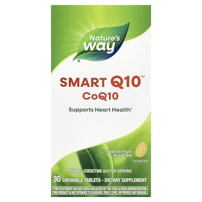 Nature's Way, Smart Q10™, Tropical Fruit, 100 mg, 30 Chewable Tablets