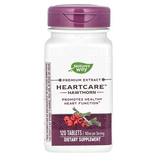 Nature's Way, HeartCare, Hawthorn, 160 mg, 120 Tablets (80 mg per Tablet)
