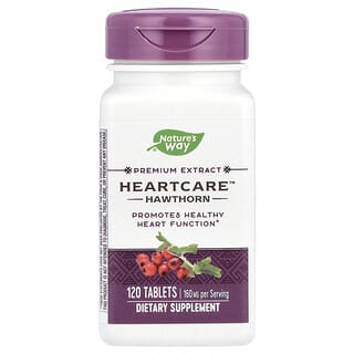 Nature's Way, Premium Extract, HeartCare™, Hawthorn, 160 mg, 120 Tablets (80 mg Per Tablet)