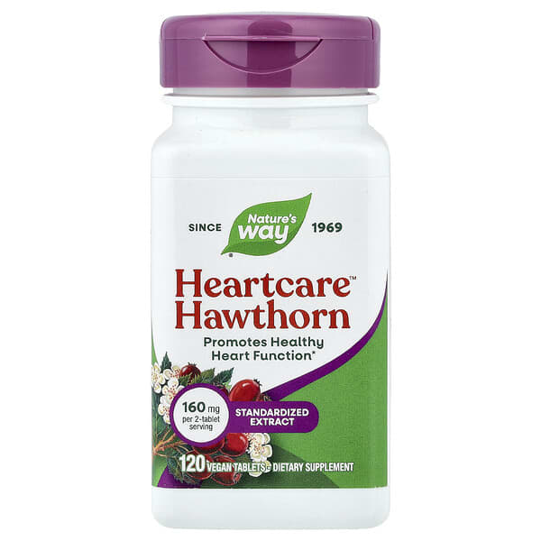 Nature's Way HeartCare™ Hawthorn, 120 Vegan Tablets (80 mg per Tablet)