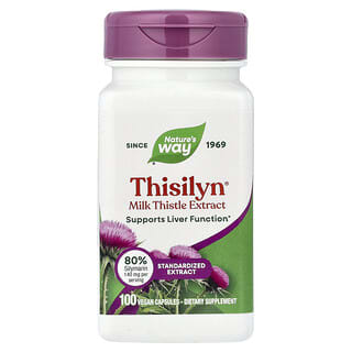 Nature's Way, Thisilyn®, Extracto de cardo mariano, Estandarizado, 100 cápsulas veganas (175 mg por cápsula)