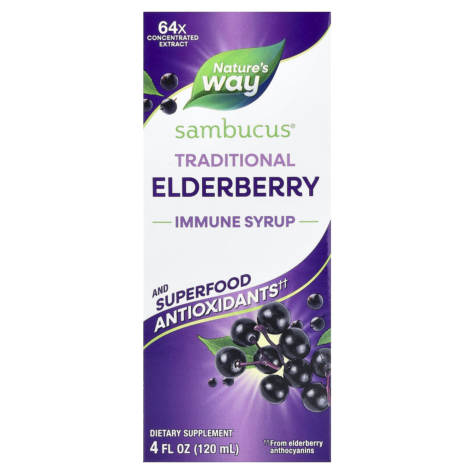 Nature's Way Sambucus, Traditional Immune Syrup – Elderberry – 120 ml de Nature's Way