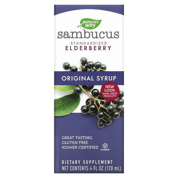 Nature's Way, Sambucus（サンブカス）、標準化エルダーベリー、オリジナルシロップ、120ml（4液量オンス）