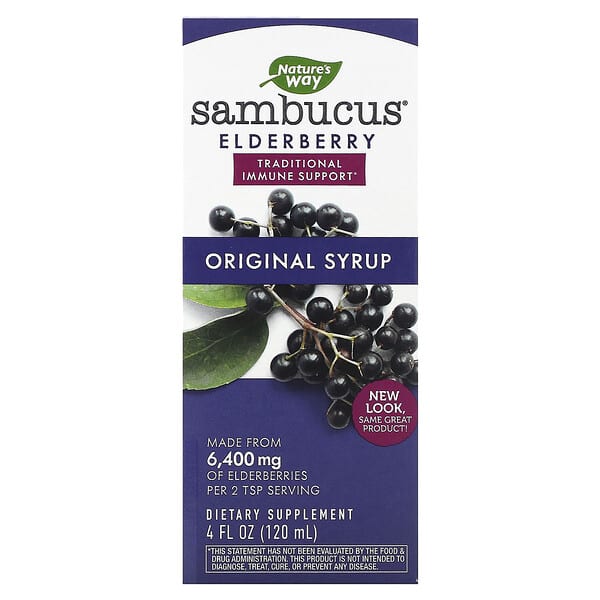 Nature's Way, Sambucus, Original Syrup, Elderberry, 4 fl oz (120 ml)