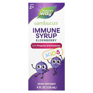 Nature's Way, Sambucus для детей, стандартизированный экстракт бузины, сироп для укрепления иммунитета, 120 мл (4 жидк. унции)