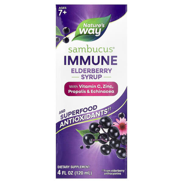 Nature's Way, Sambucus®, Immune Elderberry Syrup, Ages 7+, 4 fl oz (120 ml) — product photo 1