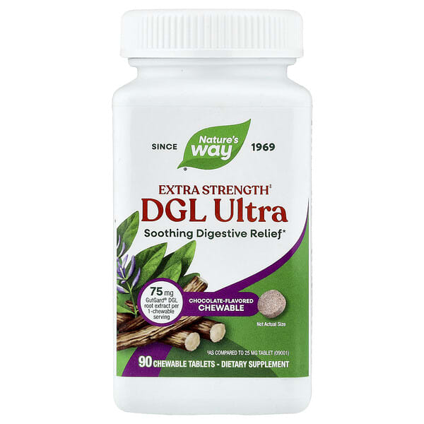 Nature's Way DGL Ultra, Chocolate, 90 Chewable Tablets