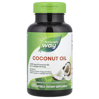 Nature's Way, Óleo de Coco, Extravirgem Puro, 4.000 mg, 120 Cápsulas Softgel (1.000 mg por Cápsula Softgel)