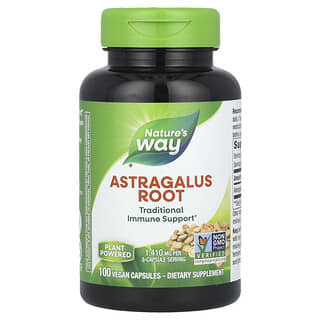 Nature's Way, Astragalus Root, Tragantwurzel, 1.410 mg, 100 vegane Kapseln (470 mg pro Kapsel)