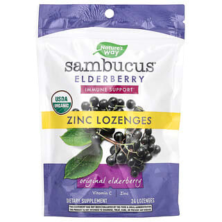 Nature's Way, Sambucus Elderberry, Zinc Lozenges, 24 Lozenges