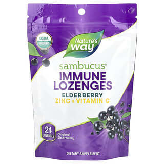 Nature's Way, Sambucus Elderberry, Zinc Lozenges, Original Elderberry, 24 Lozenges