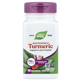 Nature's Way, Εκχύλισμα Premium, Κουρκουμάς, 750 mg, 60 Vegan Κάψουλες