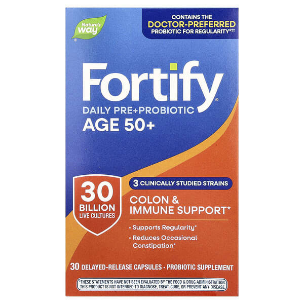 Nature's Way, Fortify®, Daily Pre + Probiotic, Adults 50+, 30 Delayed-Release Capsules — product photo 1