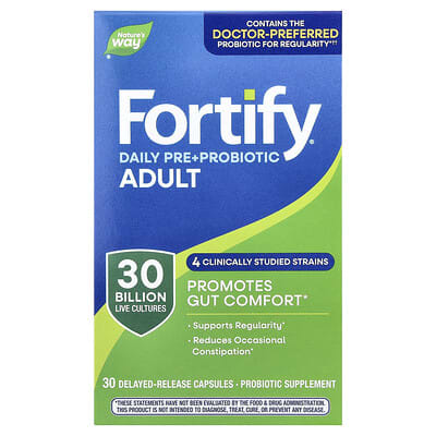 Nature's Way, Fortify®, Daily Pre + Probiotic, Adult, 30 Delayed-Release Capsules