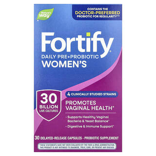 Nature's Way, Fortify® Women's Daily Pre + Probiotic, 30 Billion CFU, 30 Delayed-Release Capsules