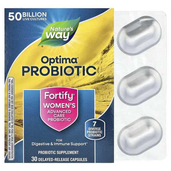 Nature's Way, Optima® Probiotic, Fortify® Women's Advanced Care Probiotic, 50 Billion, 30 Delayed Release Capsules — product photo 1