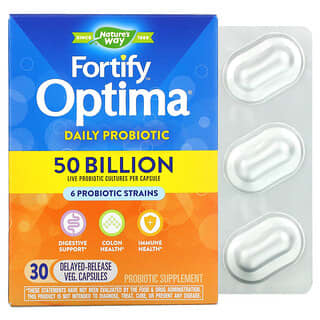 Nature's Way, Fortify Optima Daily Probiotic , 50 Billion, 30 Delayed-Release Vegetarian Capsules