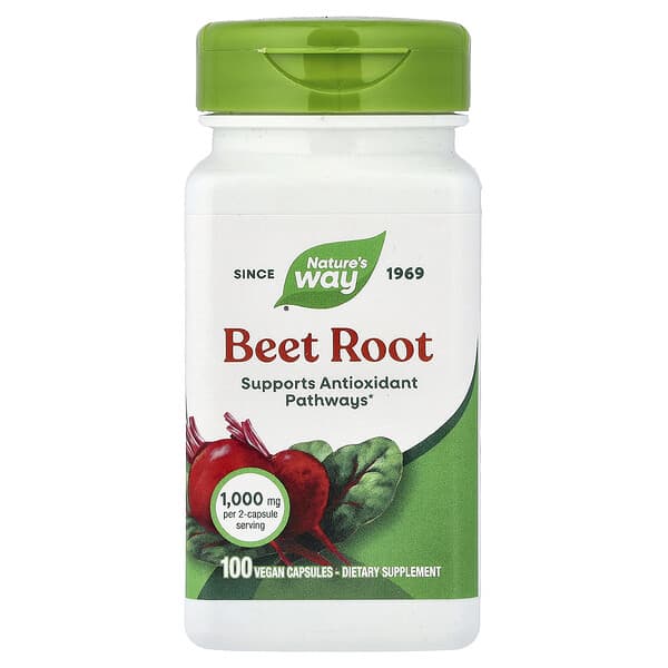 Nature's Way Beet Root, 100 Vegan Capsules (0.5 g per Capsule)