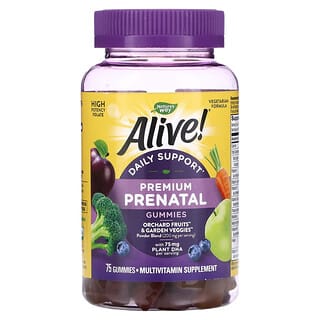 Nature's Way, Alive! Daily Support Premium Prenatal, Strawberry & Lemon, 75 Gummies