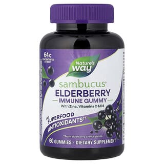 Nature's Way, Sambucus, Immune Gummy, Elderberry, 60 Gummies
