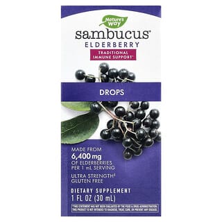 Nature's Way, Sambucus Elderberry, Drops, 50 mg, 1 fl oz (30 ml)