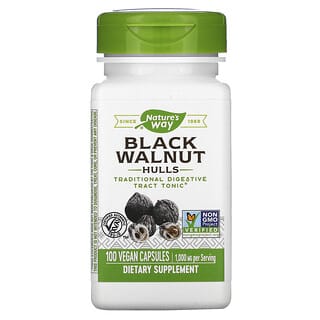 Nature's Way, Cáscaras de nuez negra, 500 mg, 100 cápsulas veganas